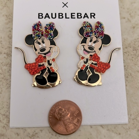 Disney x BAUBLEBAR Minnie Mouse Rhinestone Earrings New - Picture 3 of 5